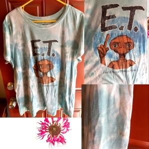 E.T. blue tie dye tee